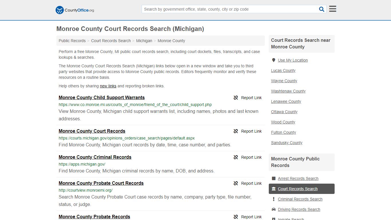 Court Records Search - Monroe County, MI (Adoptions ...